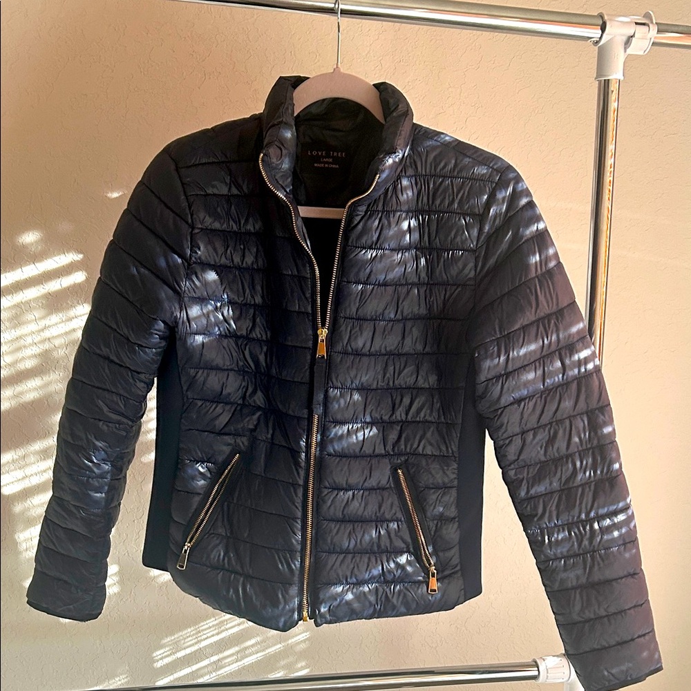 Love Tree Dark Quilted Outerwear